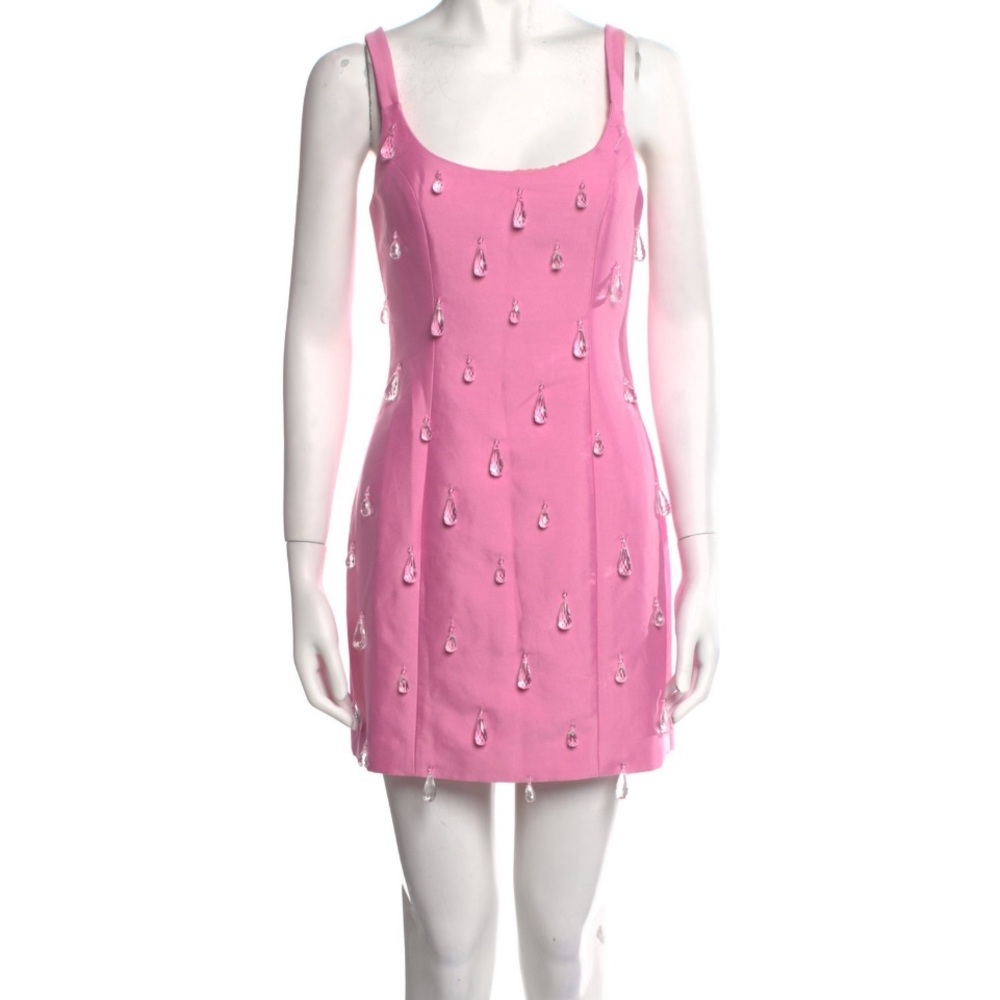 Pink Embellished Mini Sundress for Cocktail Nights